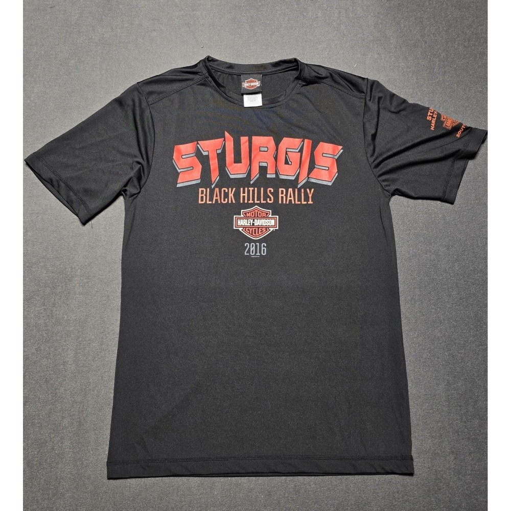 Harley Davidson‎ Sturgis Black Hills Rally Black Shirt Medium Motorcycle Dry Fit